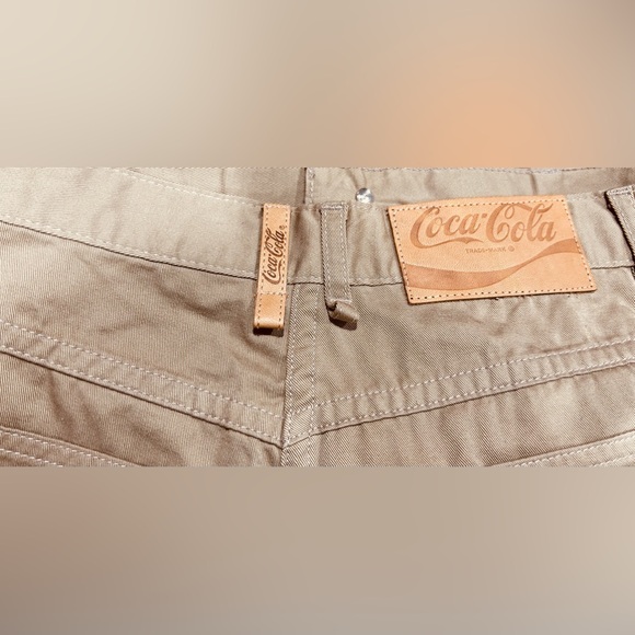 EUC Coca-Cola SZ 12 khaki pants, 4 pockets, tapered legs w/side zip at ankles - Picture 13 of 13